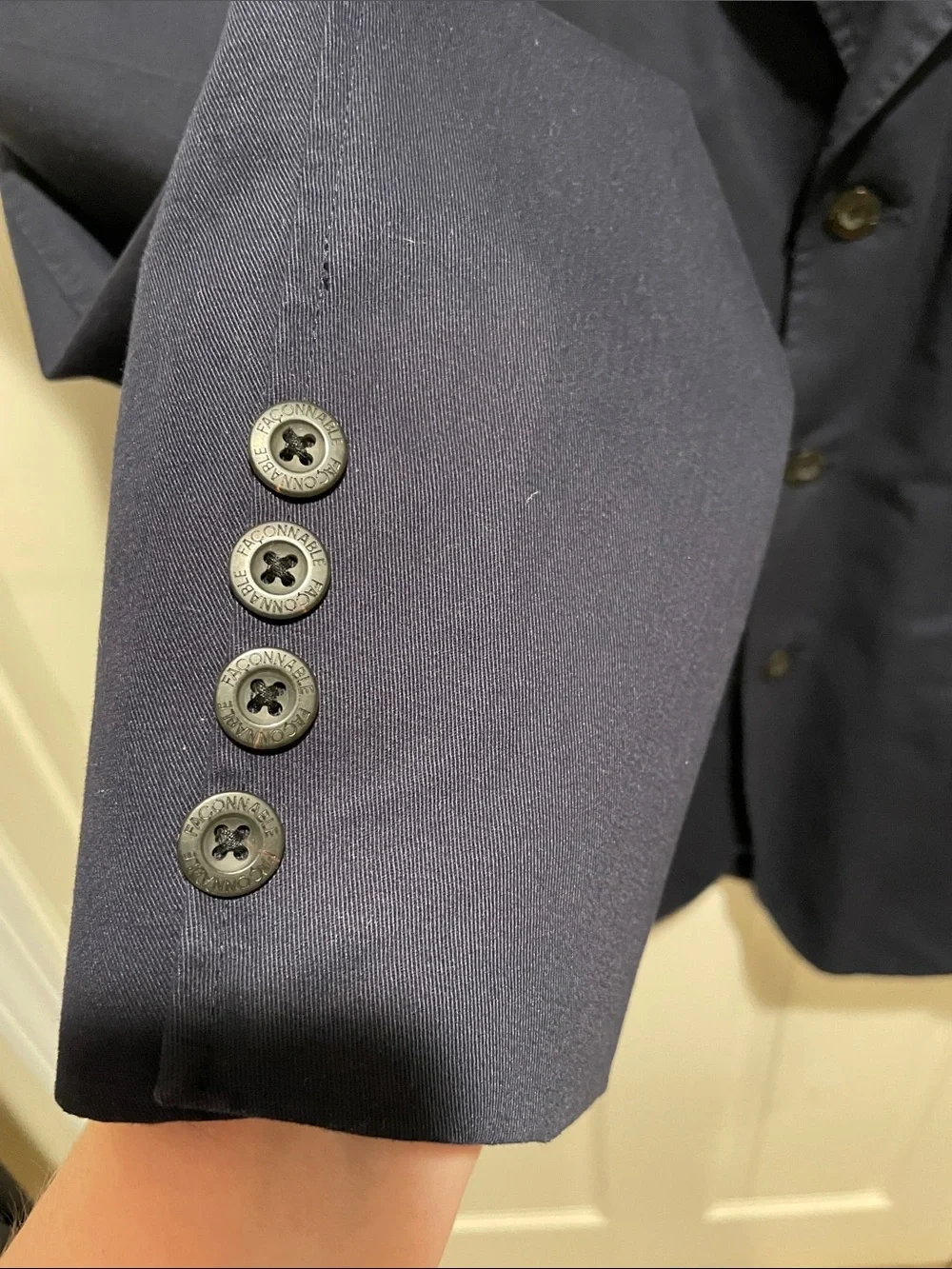 Faconnable navy cotton blazer